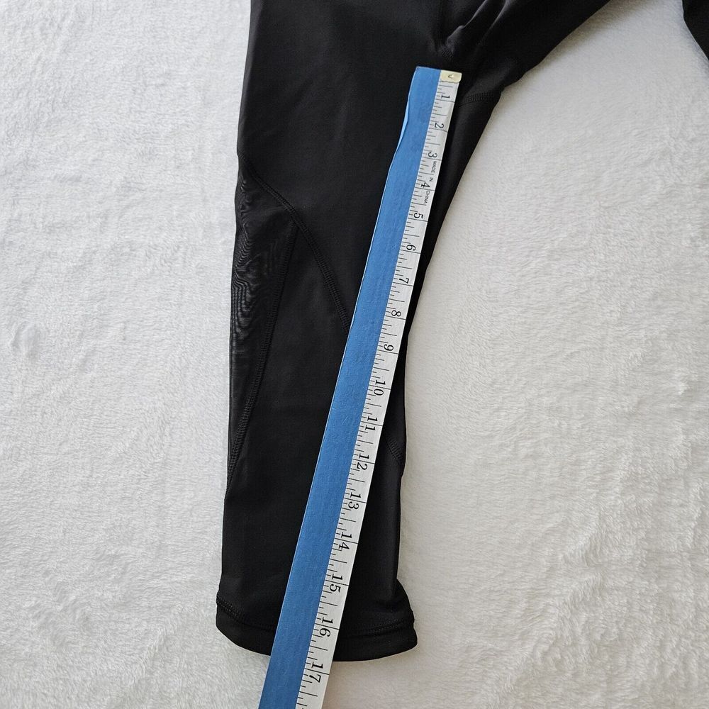 Lululemon Legging Size 4 Run With The Sun Crop‎ Black Mesh Reflective Detail Gym - Picture 5 of 11